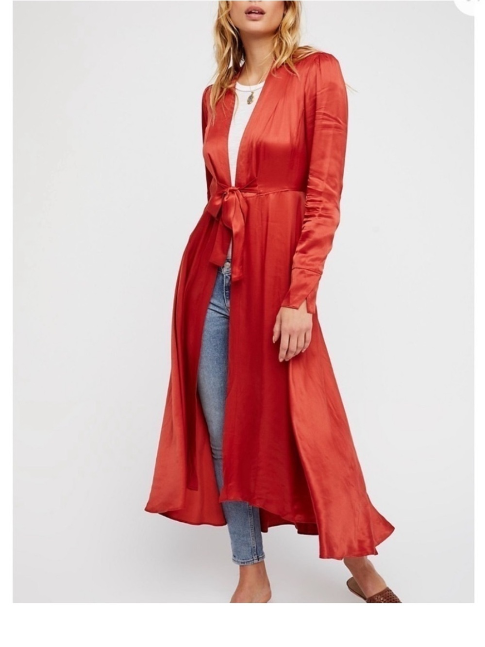 Free People Marilyn Kimono duster satin viscose size small